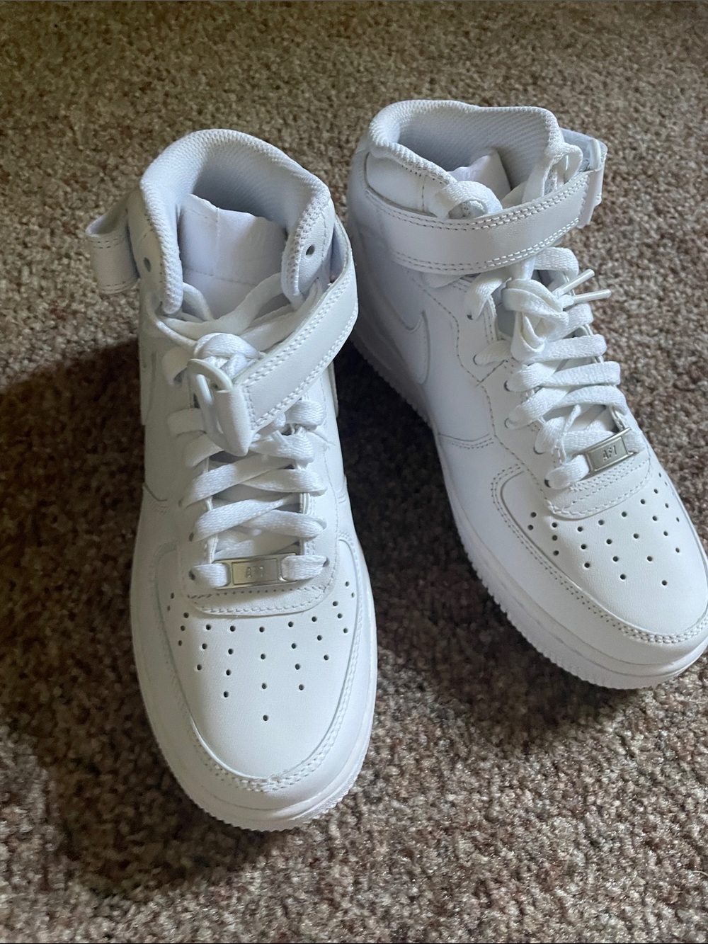 Nike Kids White High-Top Sneakers with Ankle Strap